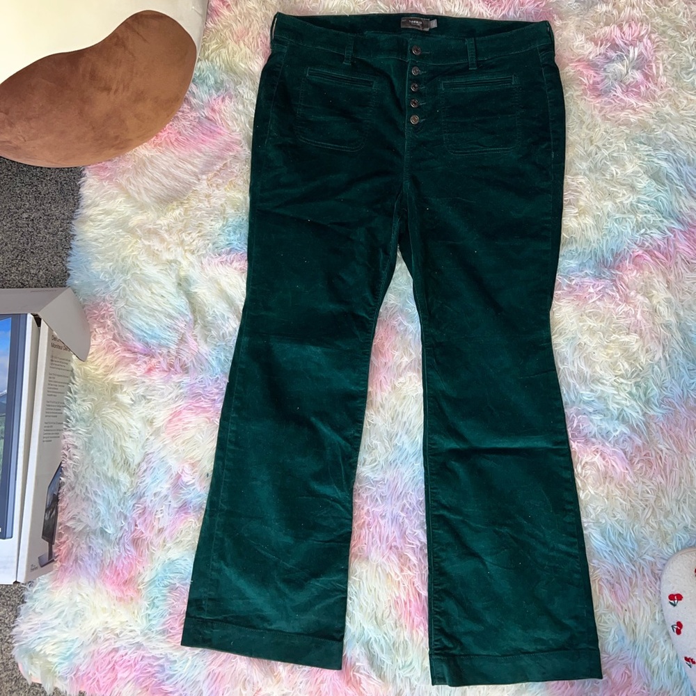Torrid Dark Green corduroy bootcut flare Jeans size 18r